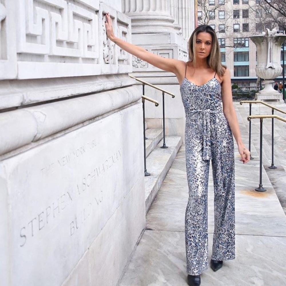 Black Halo - Sequins Blue Jumpsuit